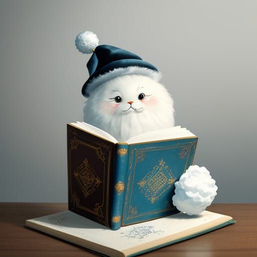 Whimsical Snowball in Classic Storybook Style