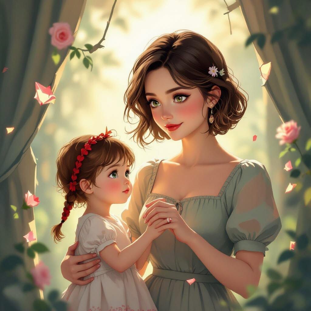 Ethereal Portrait of a Mother and Daughter