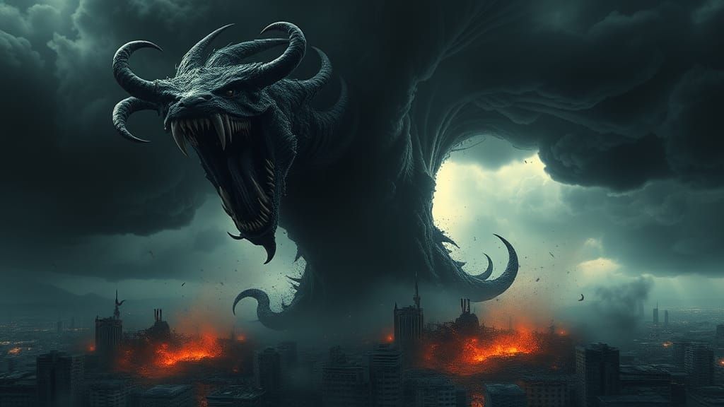 Dramatic Tornado Beast Unleashes City Horror