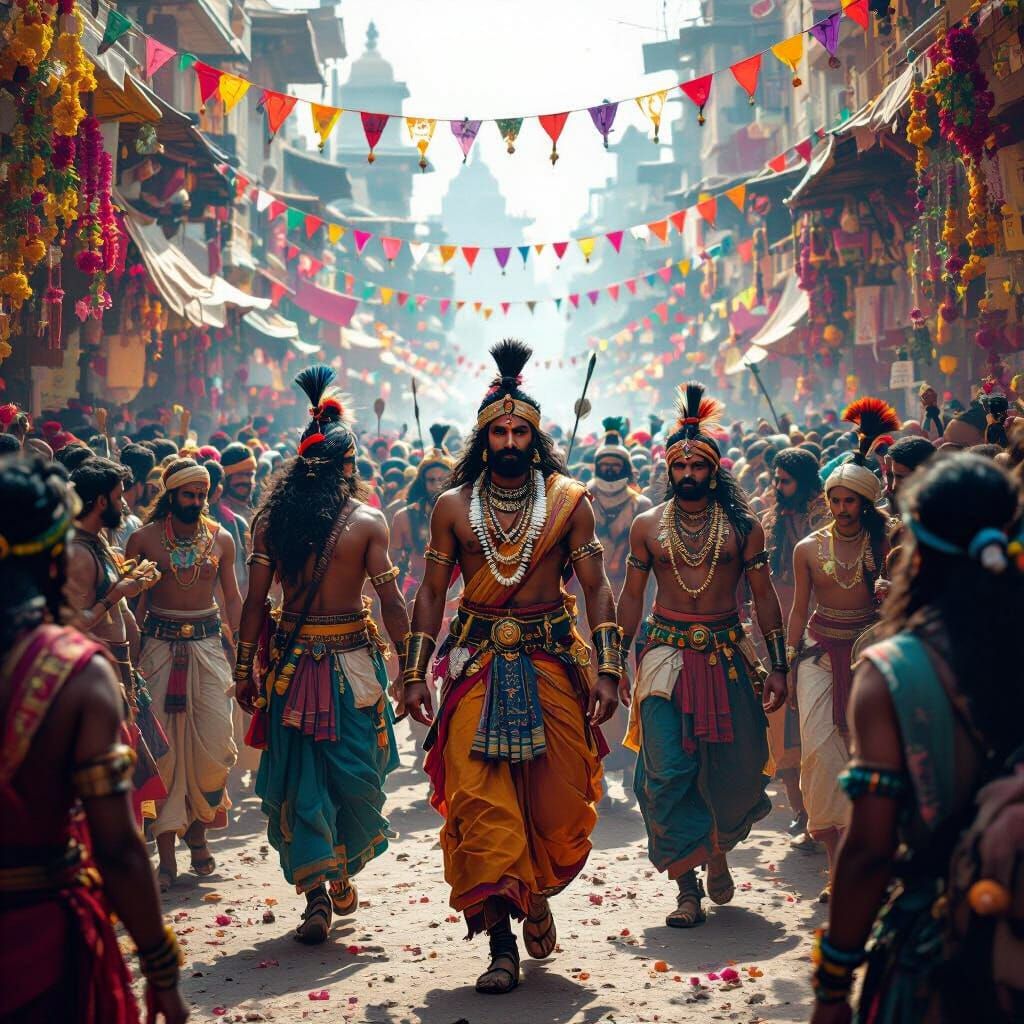 Ancient Indian Warriors in Bollywood Style