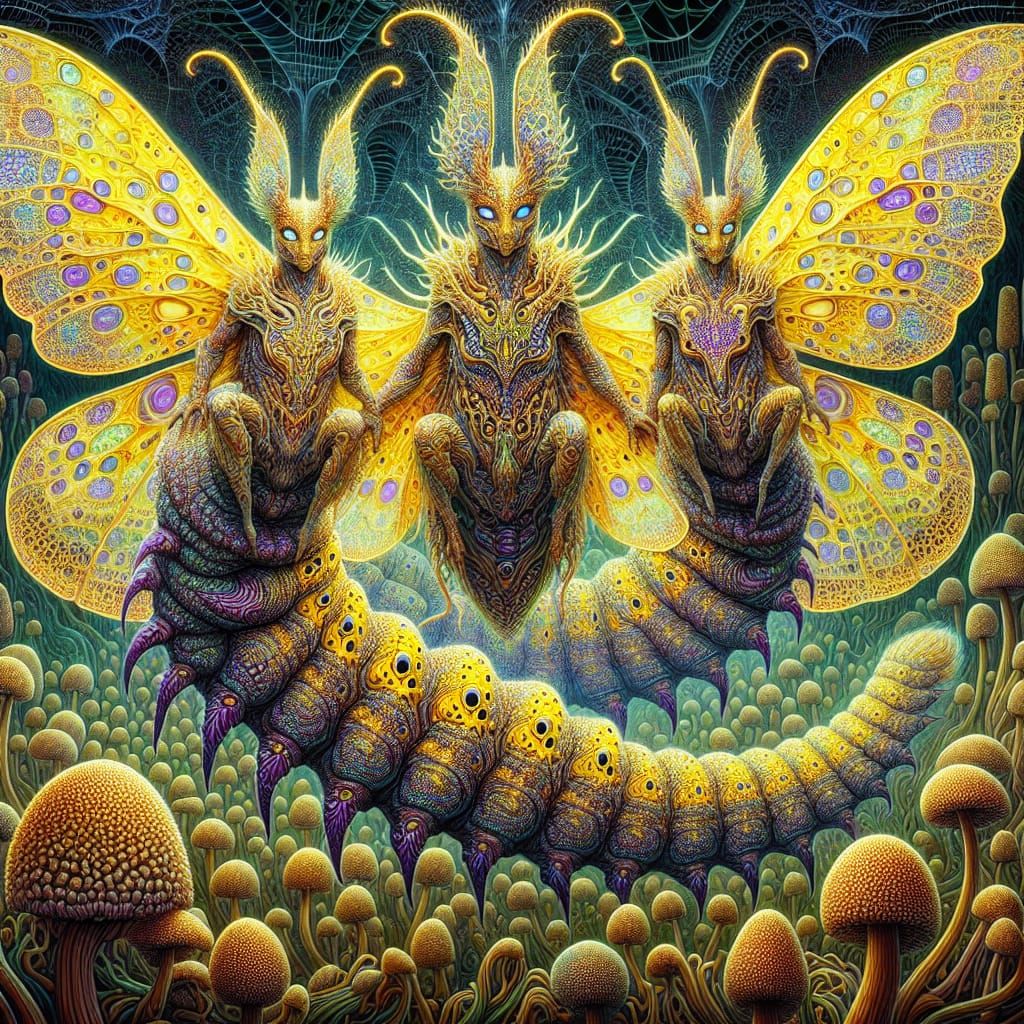 Ethereal Caterpillar Jesters on Winged Creatures in Fantasy ...
