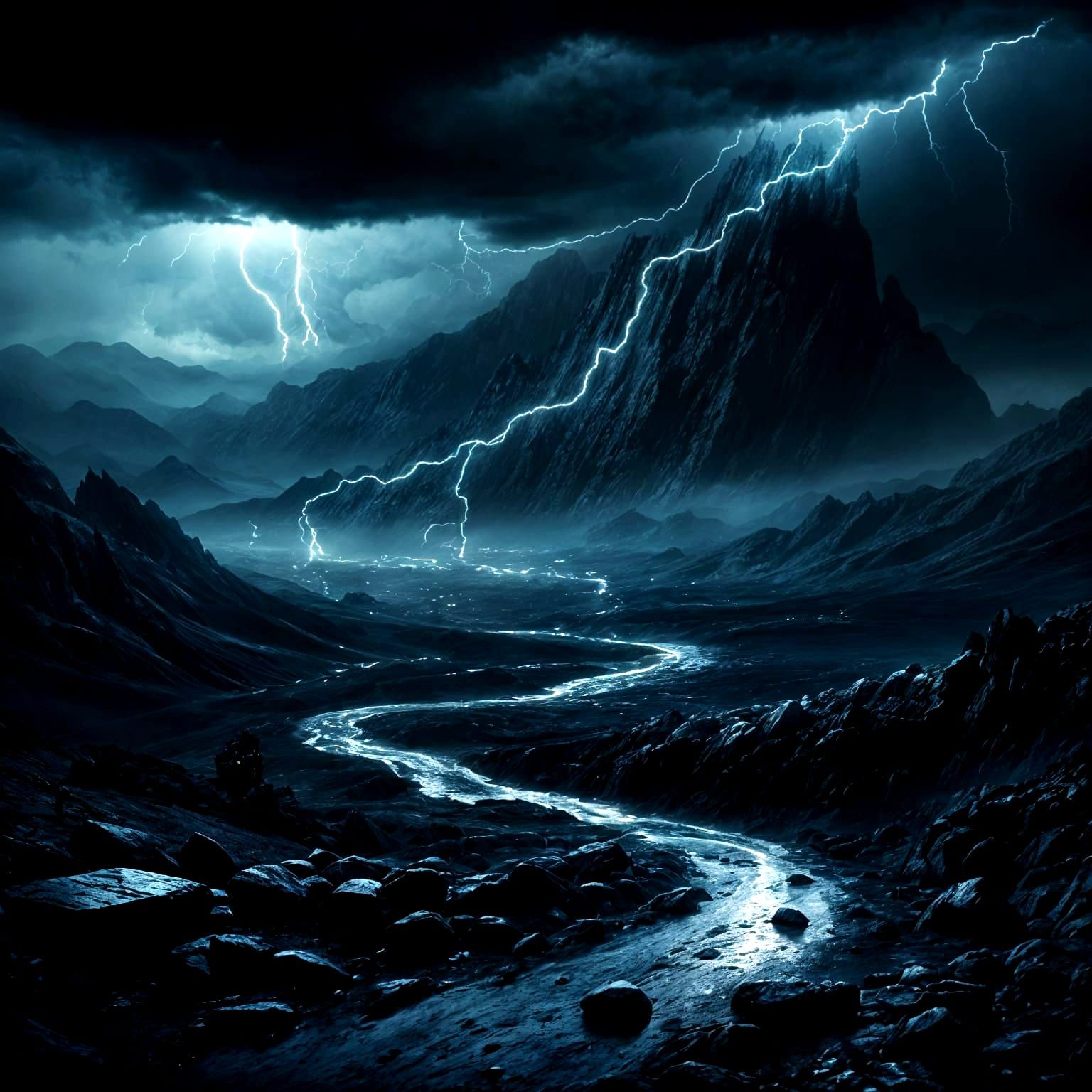 Dark Fantasy Landscape with Jormungand in Greg Rutkowski Sty...