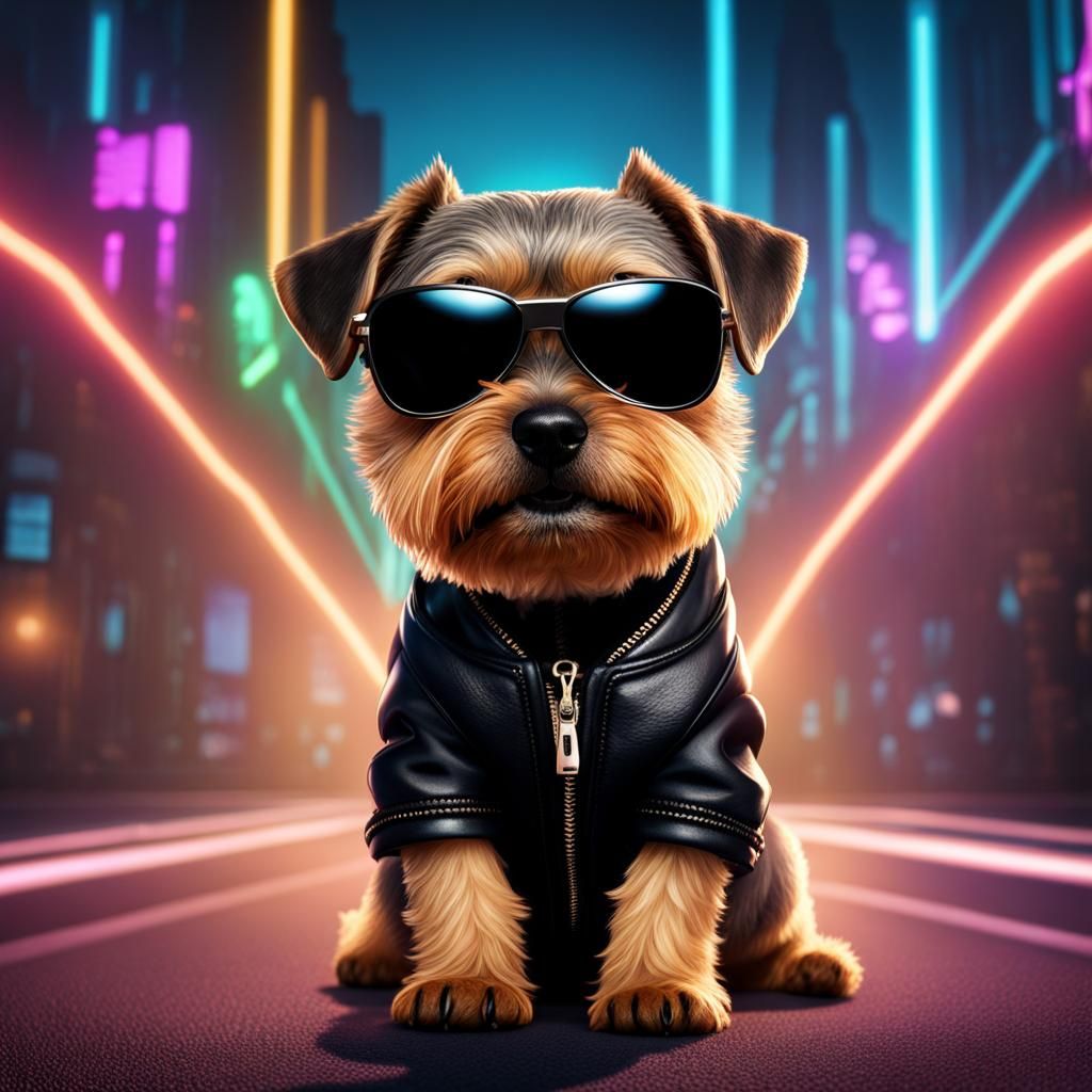 Border Terrier Meme: Fashionable Dog in Sunglasses