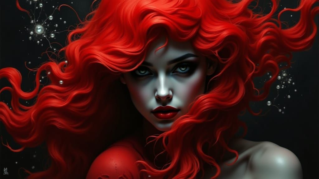 Tantalizing Portrait in Art Deco Style