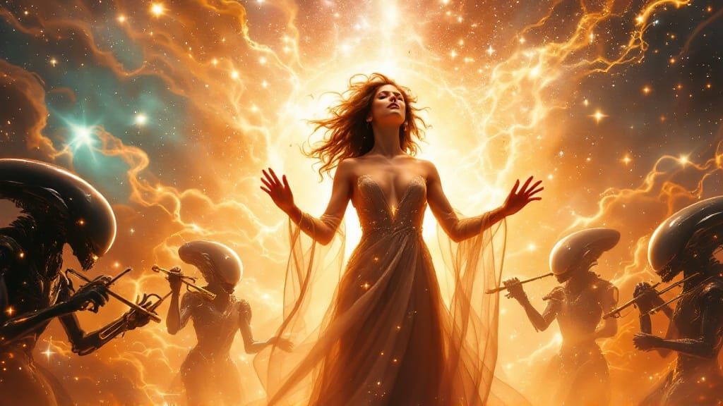 Cosmic Xenomorph Duet Conducted by Sigourney Weaver in Ether...