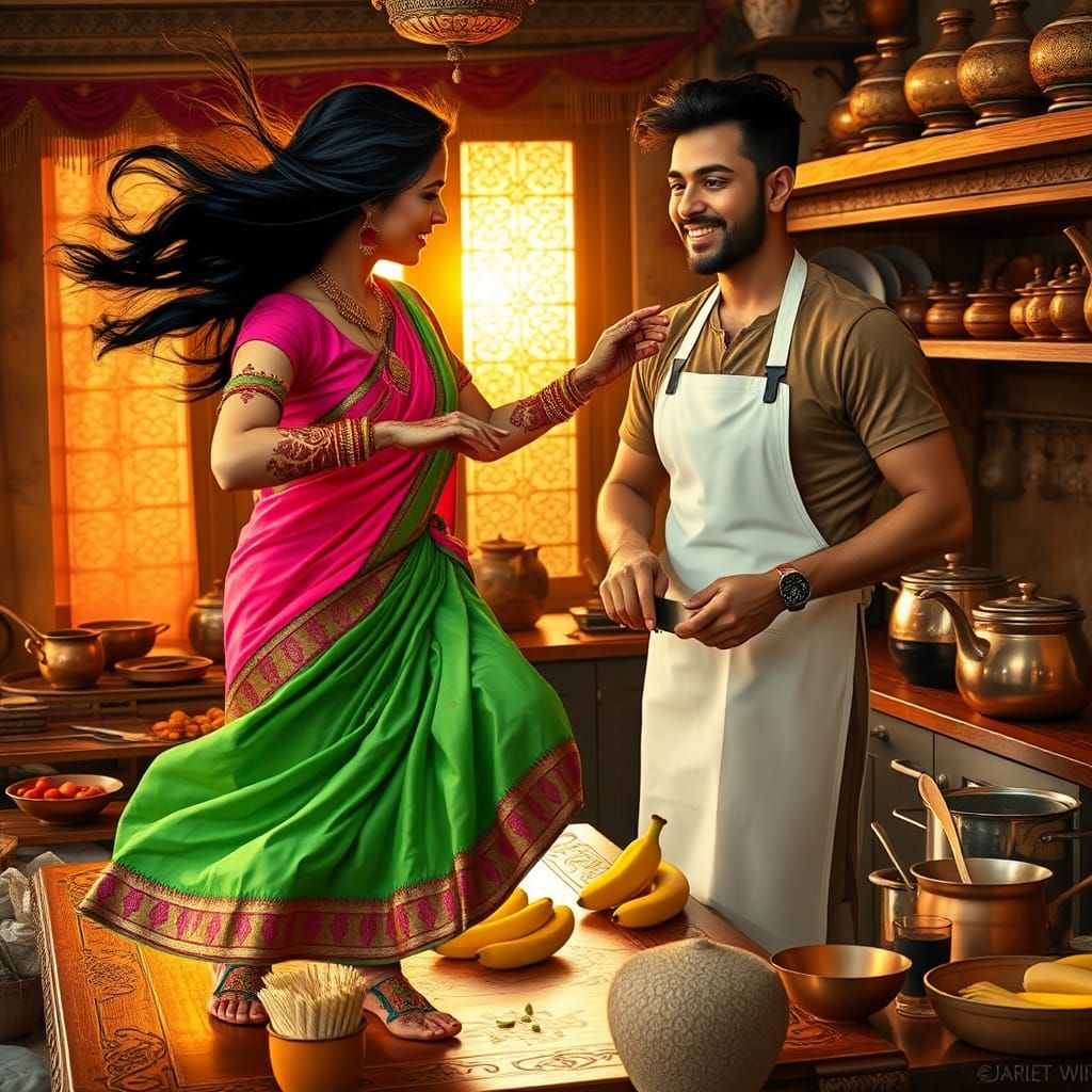 Vibrant Indian Dance in Hyperrealistic Style