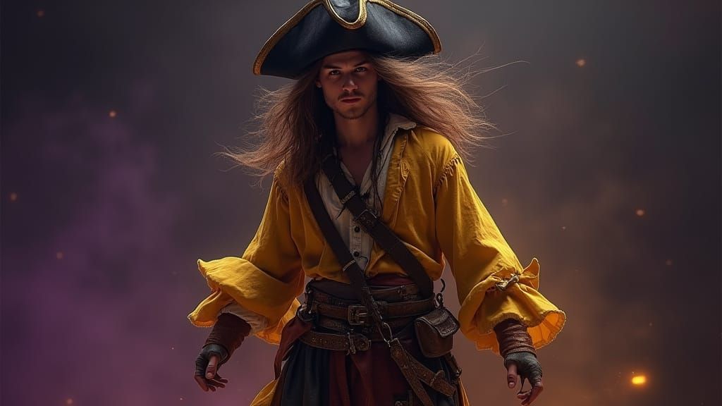 Dashing Pirate in Dark Fantasy Regalia