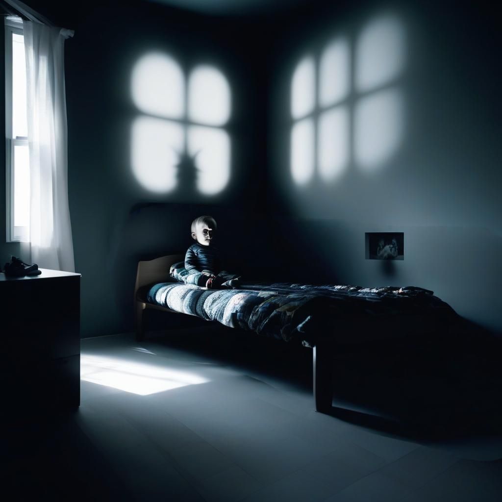 Surreal Face Appears in Child's Dark Bedroom