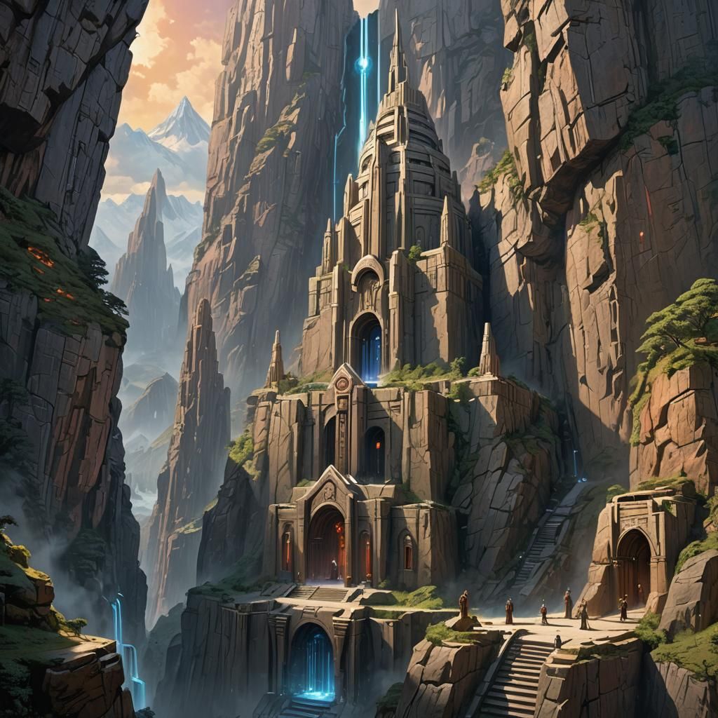 Jedi Temple Concept Art with Crystal Beacon