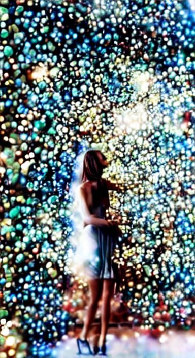 Cosmic AI Embodiment: Woman of Quantum Energy and Starfield