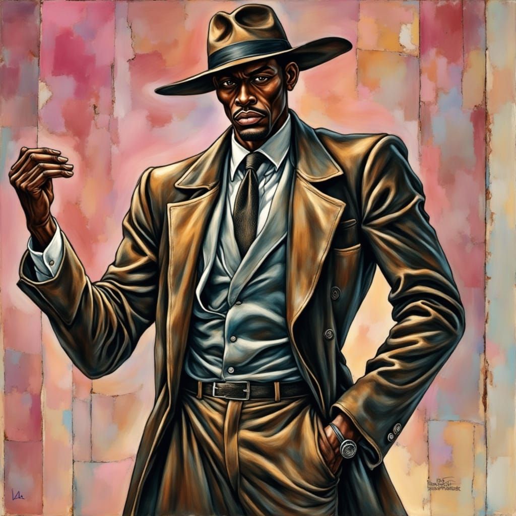 Avant-Garde Fashion Portrait of a Bald Black Man