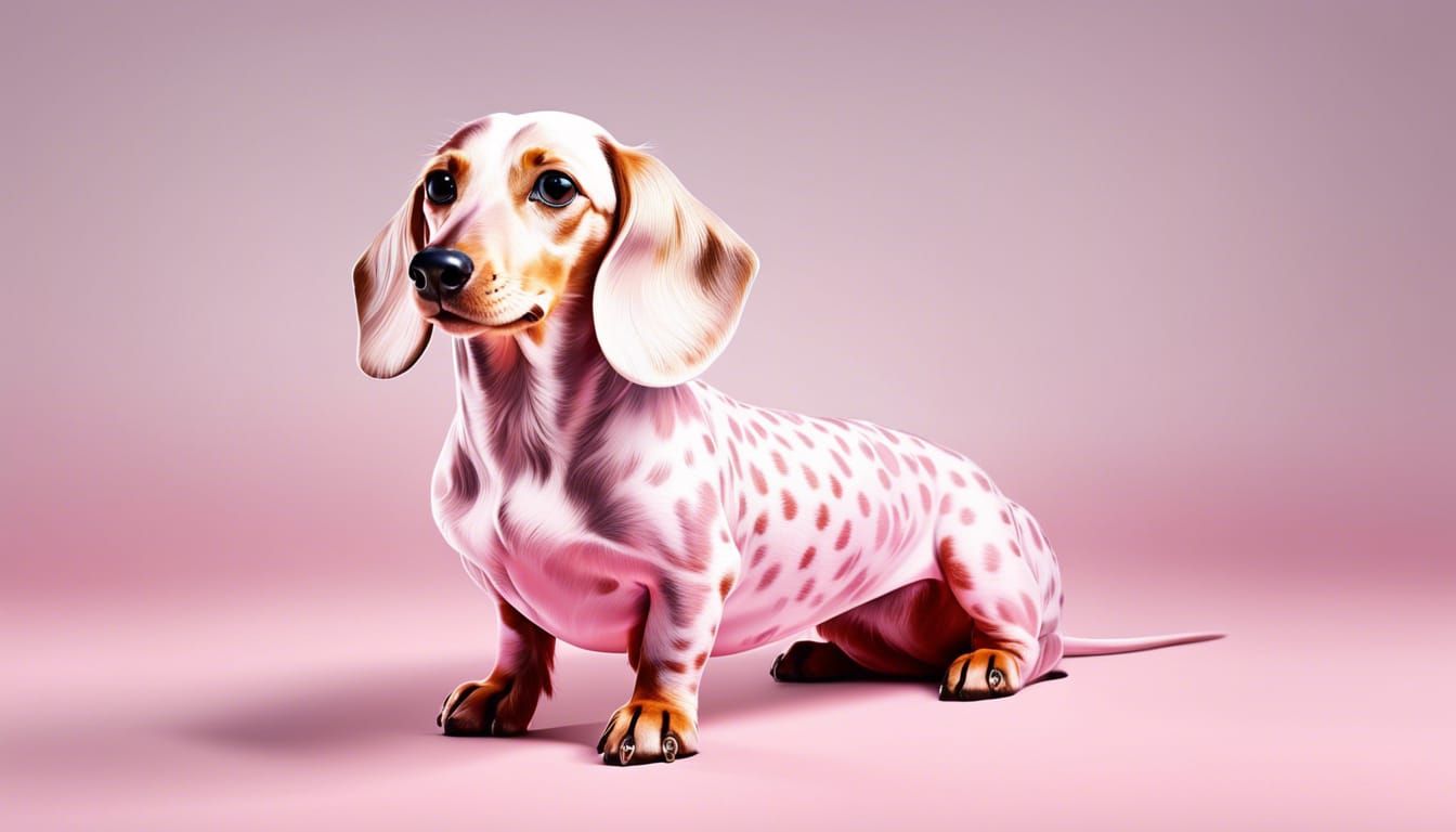 Dappled Pink Dachshund with Bokeh in High Resolution
