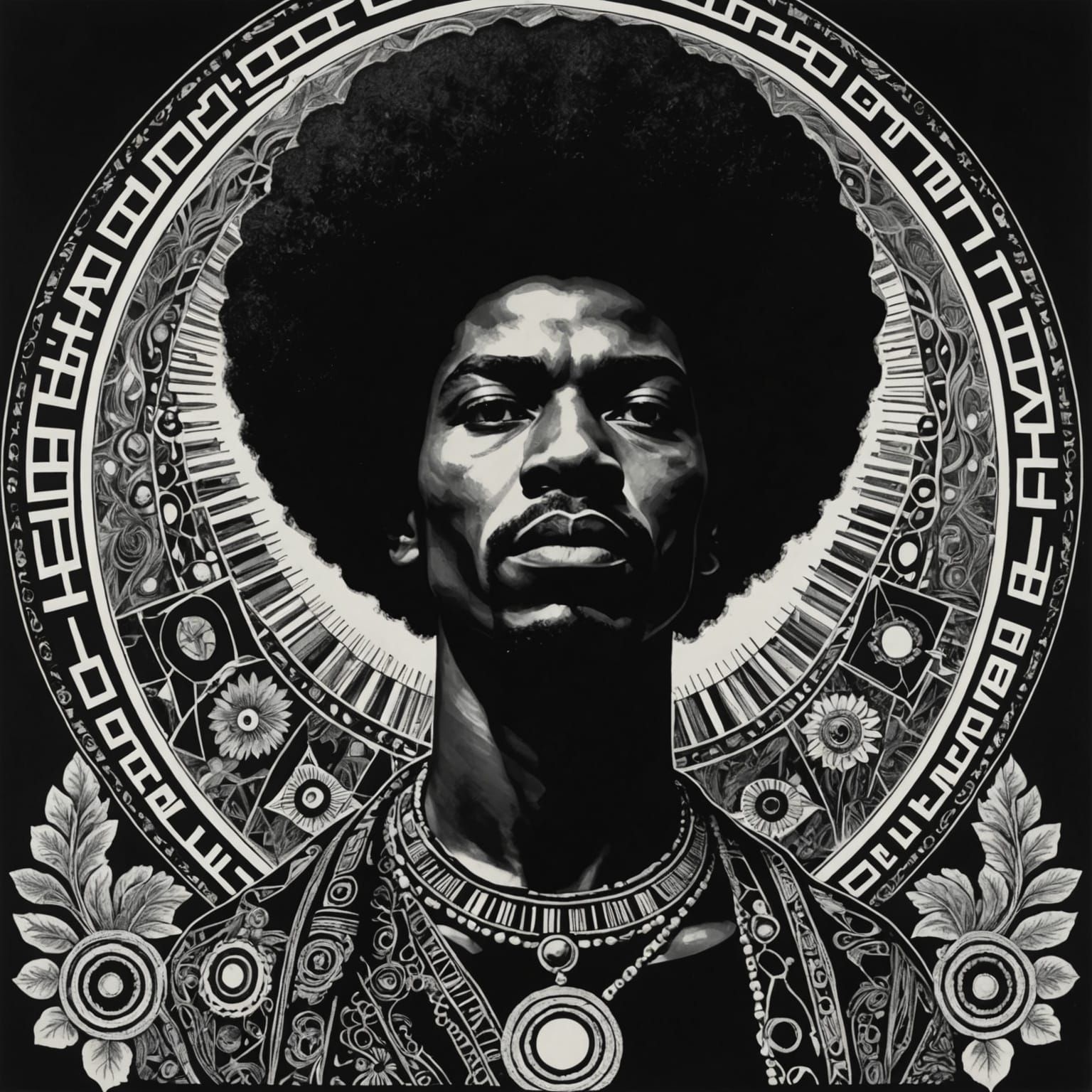Transcendental Portrait Symbolizing Black Power