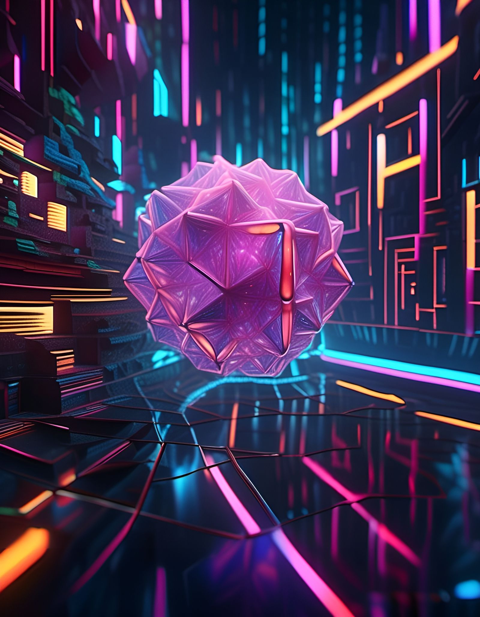 Shimmering Holographic Projection in Dark Room