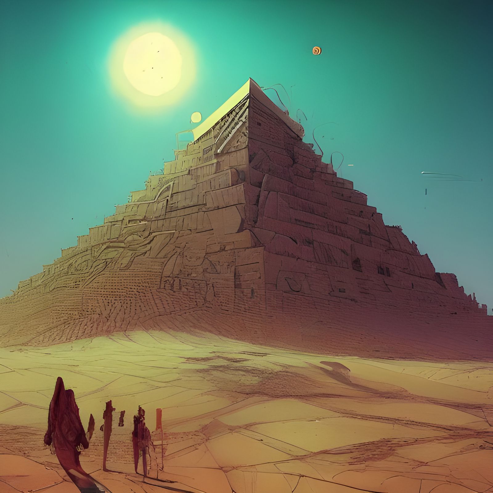 Desert Ziggurat Fantasy Art in Photorealism