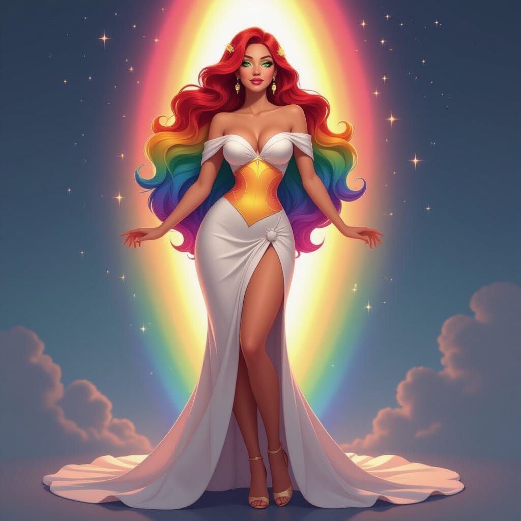 Radiant Latina Goddess Pinup Muse, Cinematic Poster