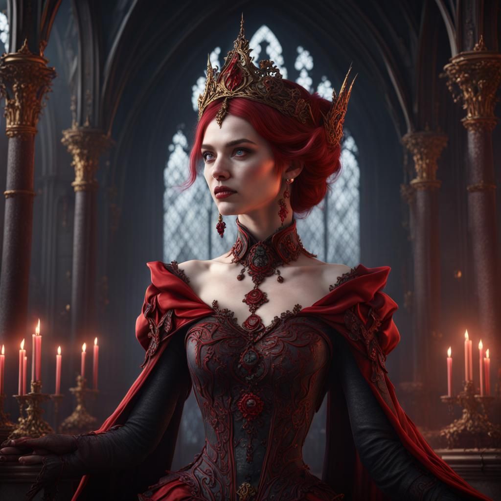 Gothic Princess Scarlet: Detailed Fantasy Art