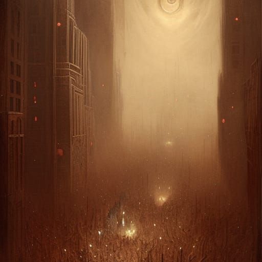 Disturbing Flesh City in Gothic Horror Style