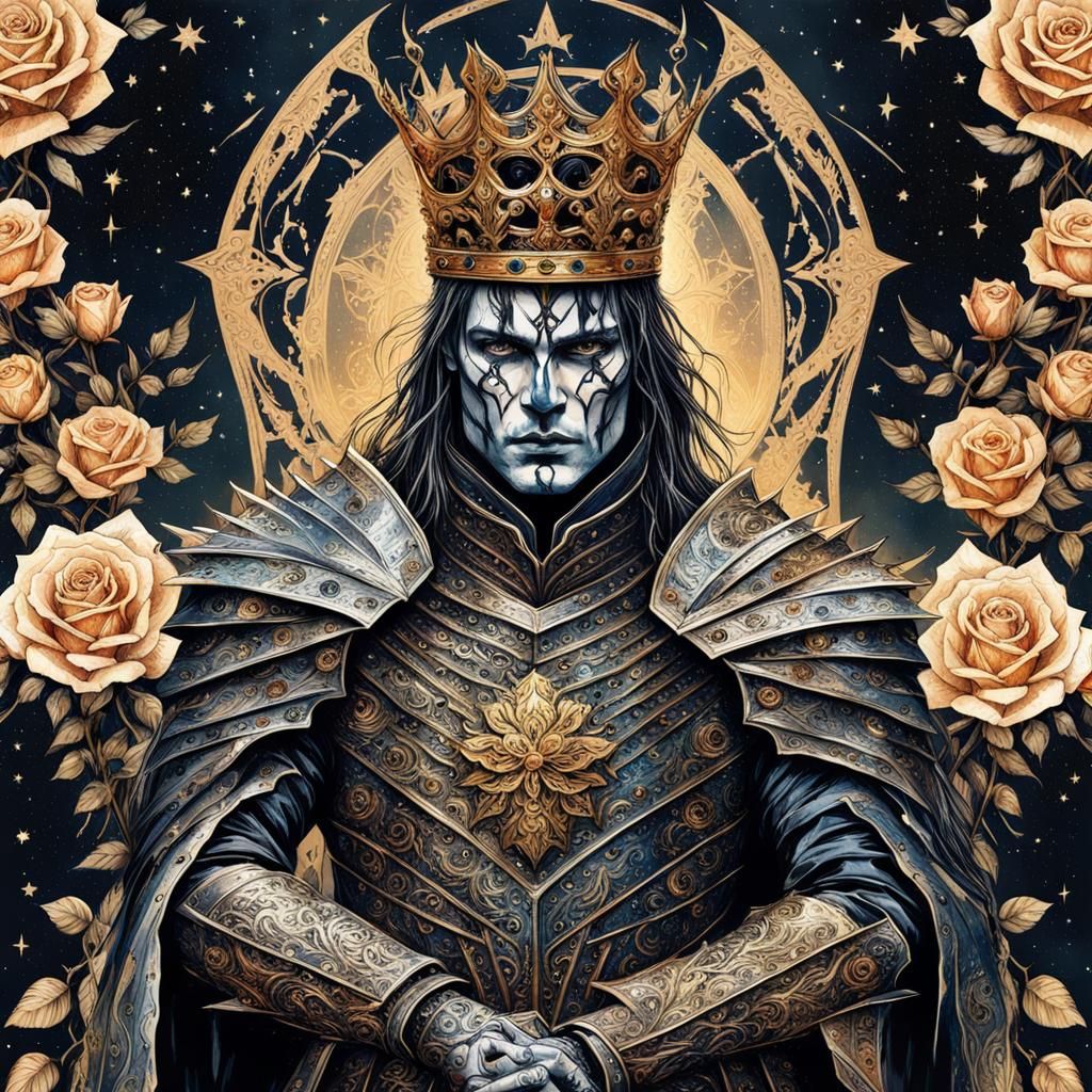 Majestic Monarch Knight in Dark Fantasy Style
