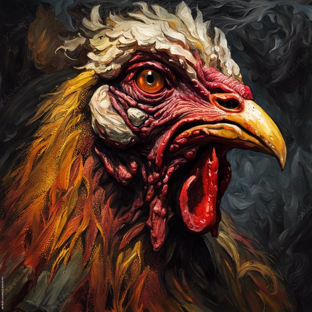 Grotesque Cannibal Chicken: A Gothic Horror Masterpiece