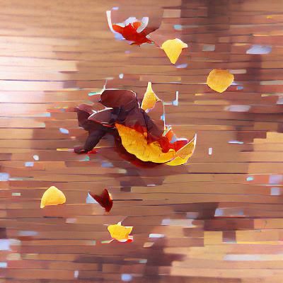 Falling Autumn Leaves in Gentle Cascade