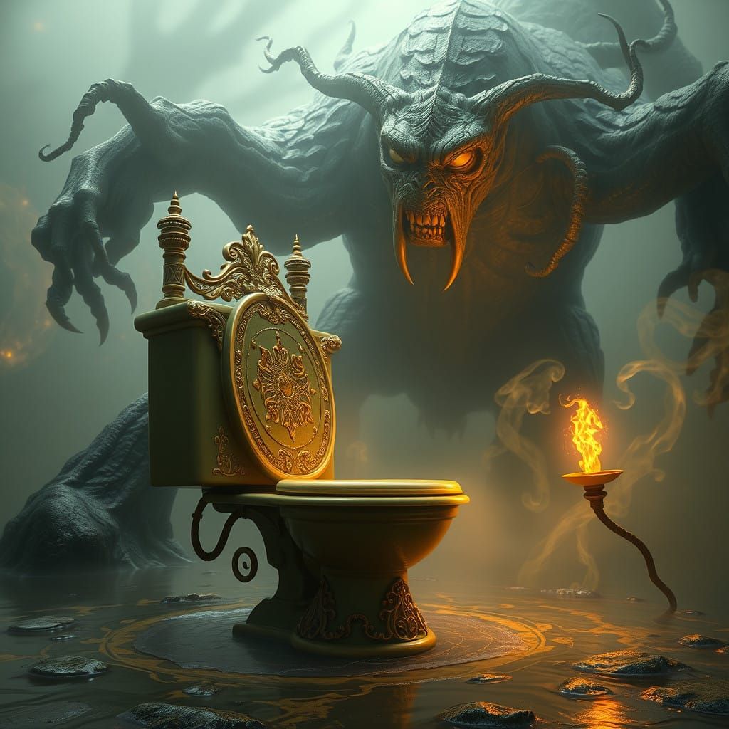 Whimsical Skibidi Toilet Battles Lovecraftian Monster in Ohi...
