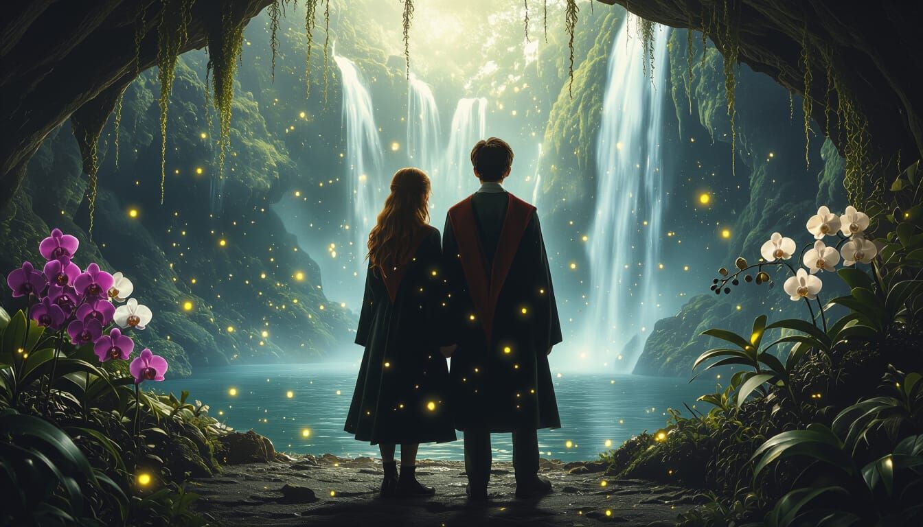 Harry Potter and Ginny Weasley in Surreal Grotto