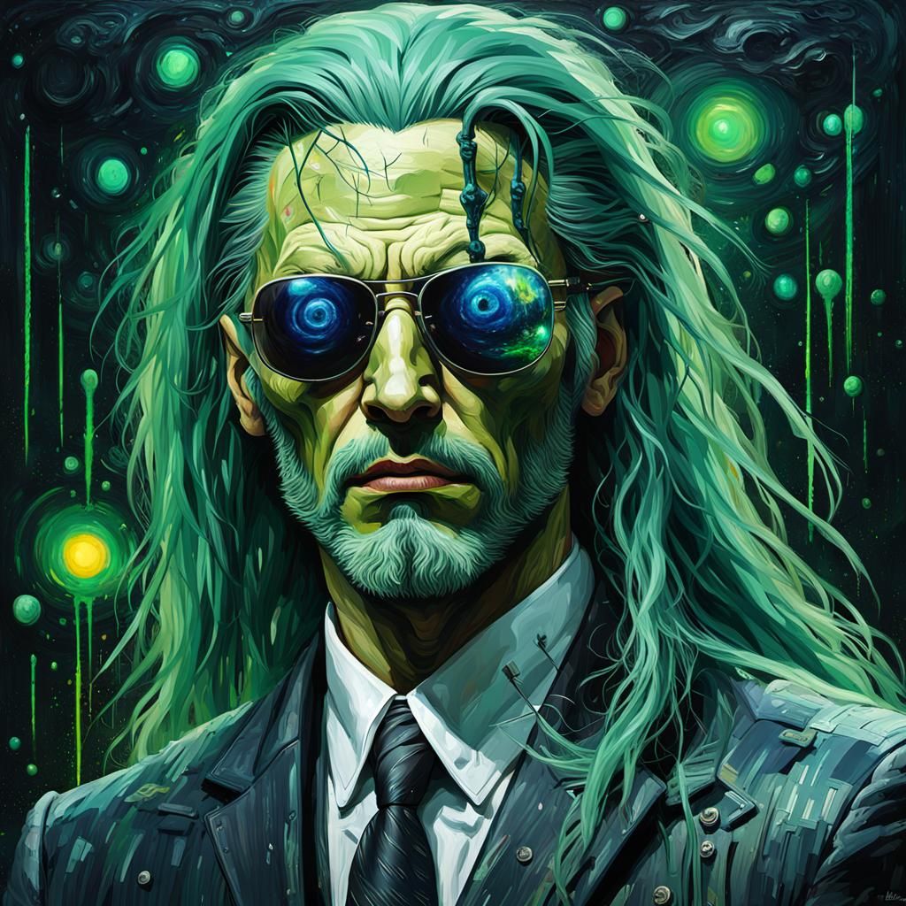 Cyberpunk Gothic Figure in Grotesque Space Art