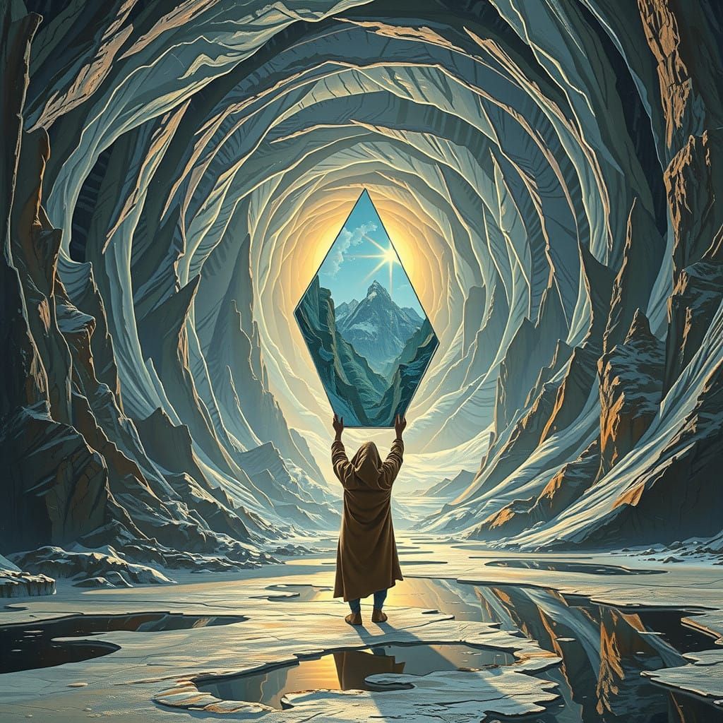Fever Dream Landscape with Mirrored Cliffs