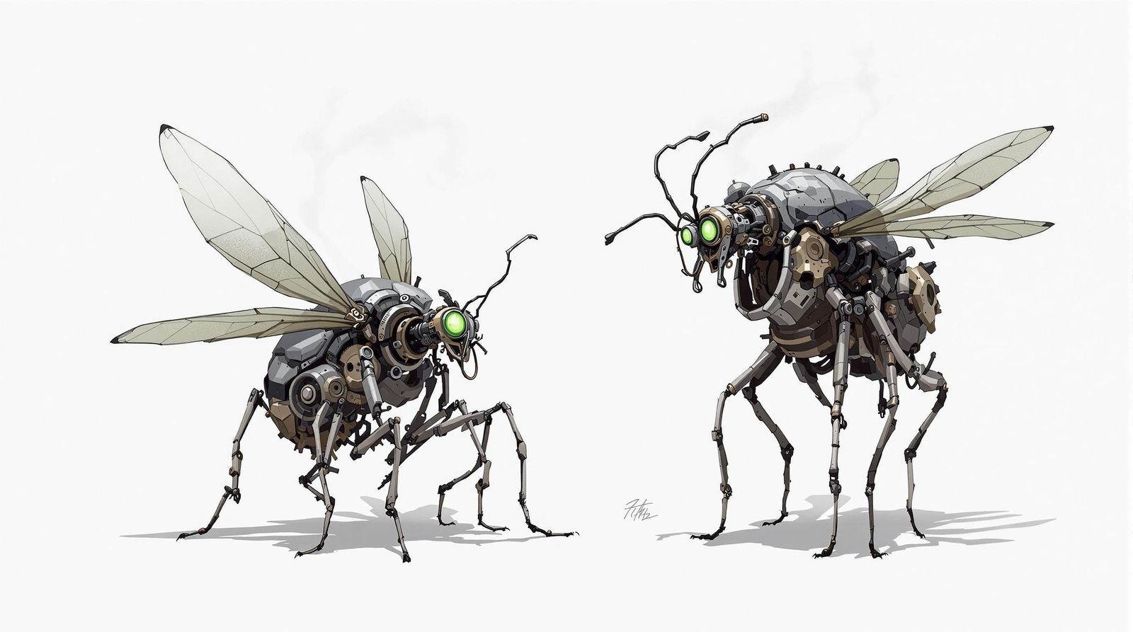 Steampunk Insects Collecting City Data