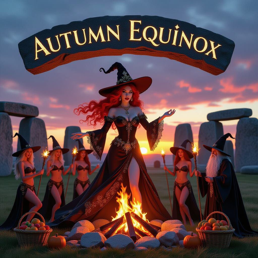 Stonehenge Autumn Equinox Ritual with Wizards and Witches