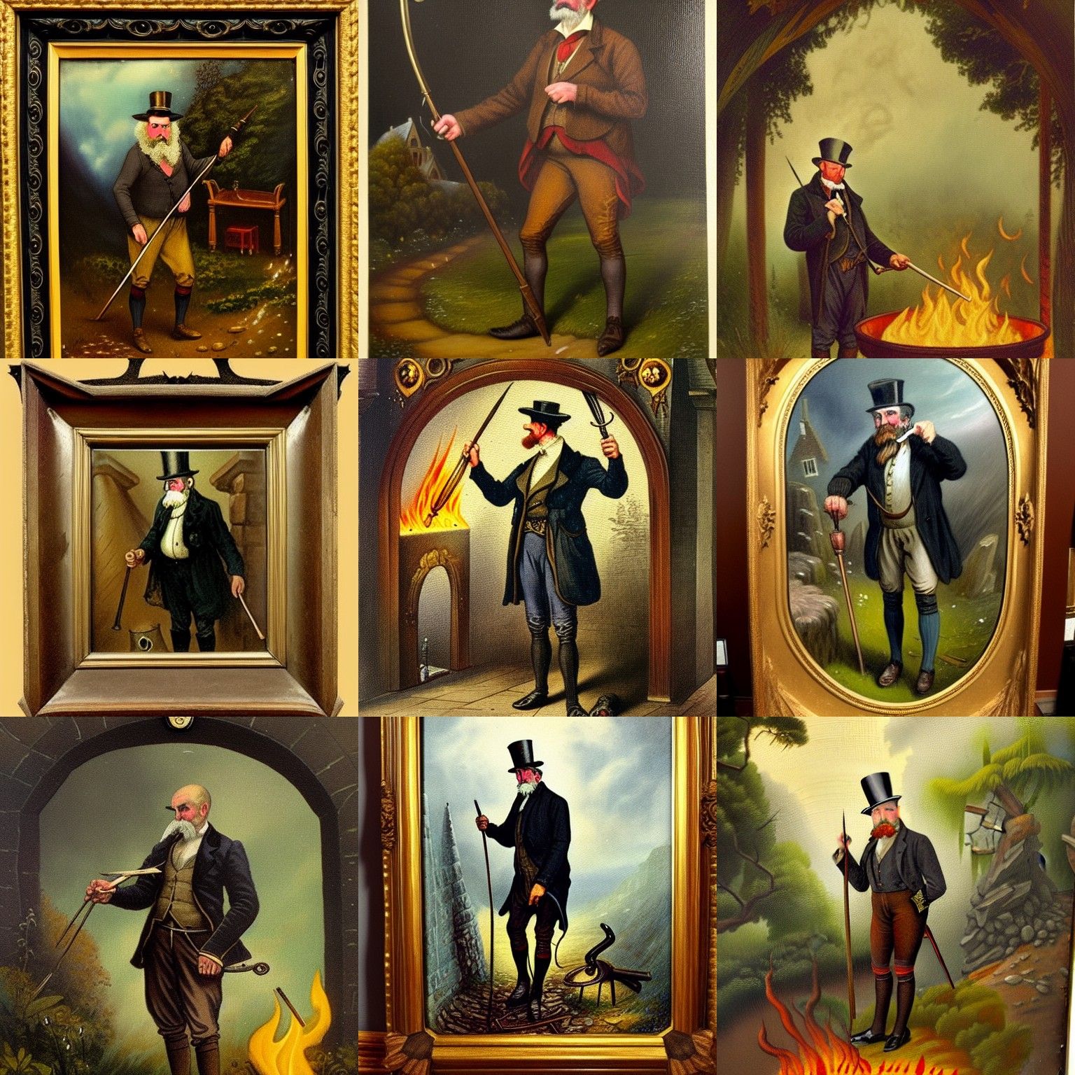 Victorian Huntsman in Old Fantasy Painting