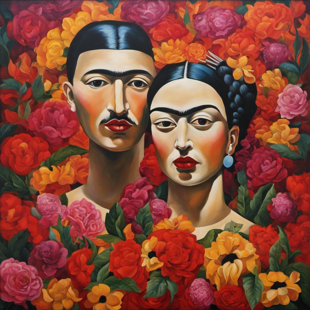 Lovers in Melting Oil, Surrealist Painting Style