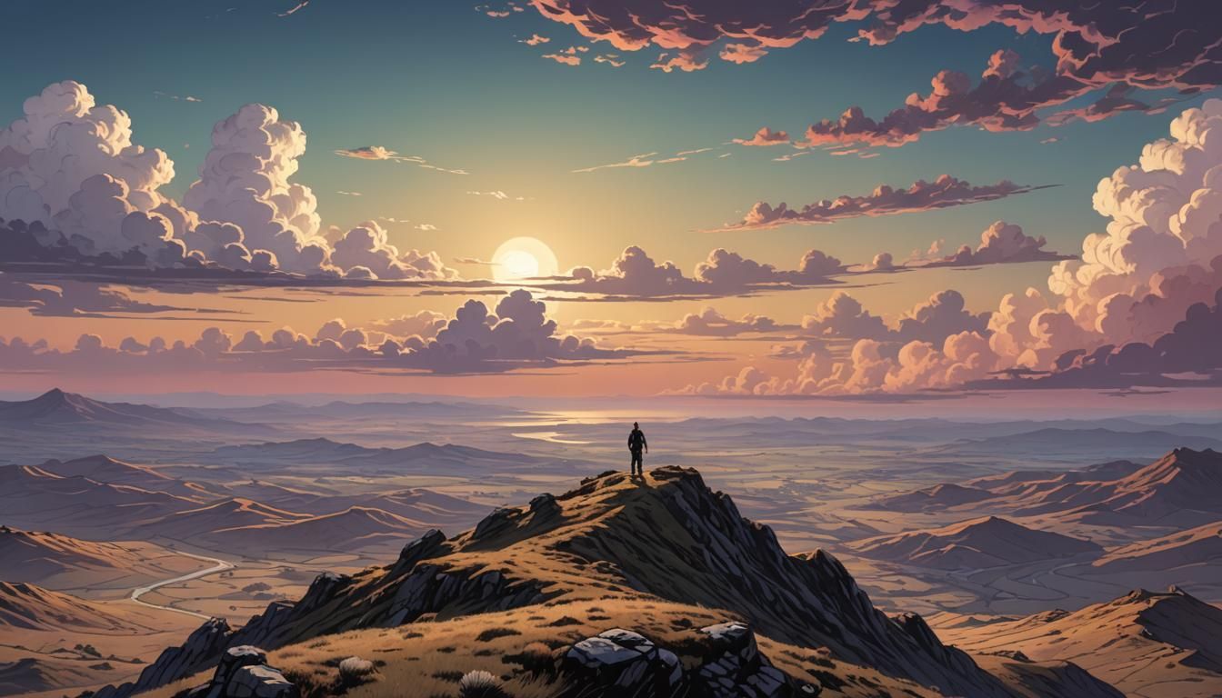 Viper on Hill at Dusk in Retro D&D Style