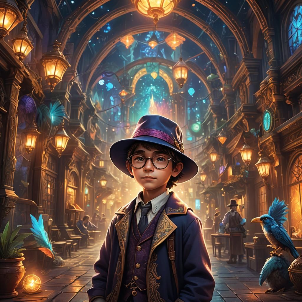 Young Wizard in Mystical Setting, Digital Matte Painting
