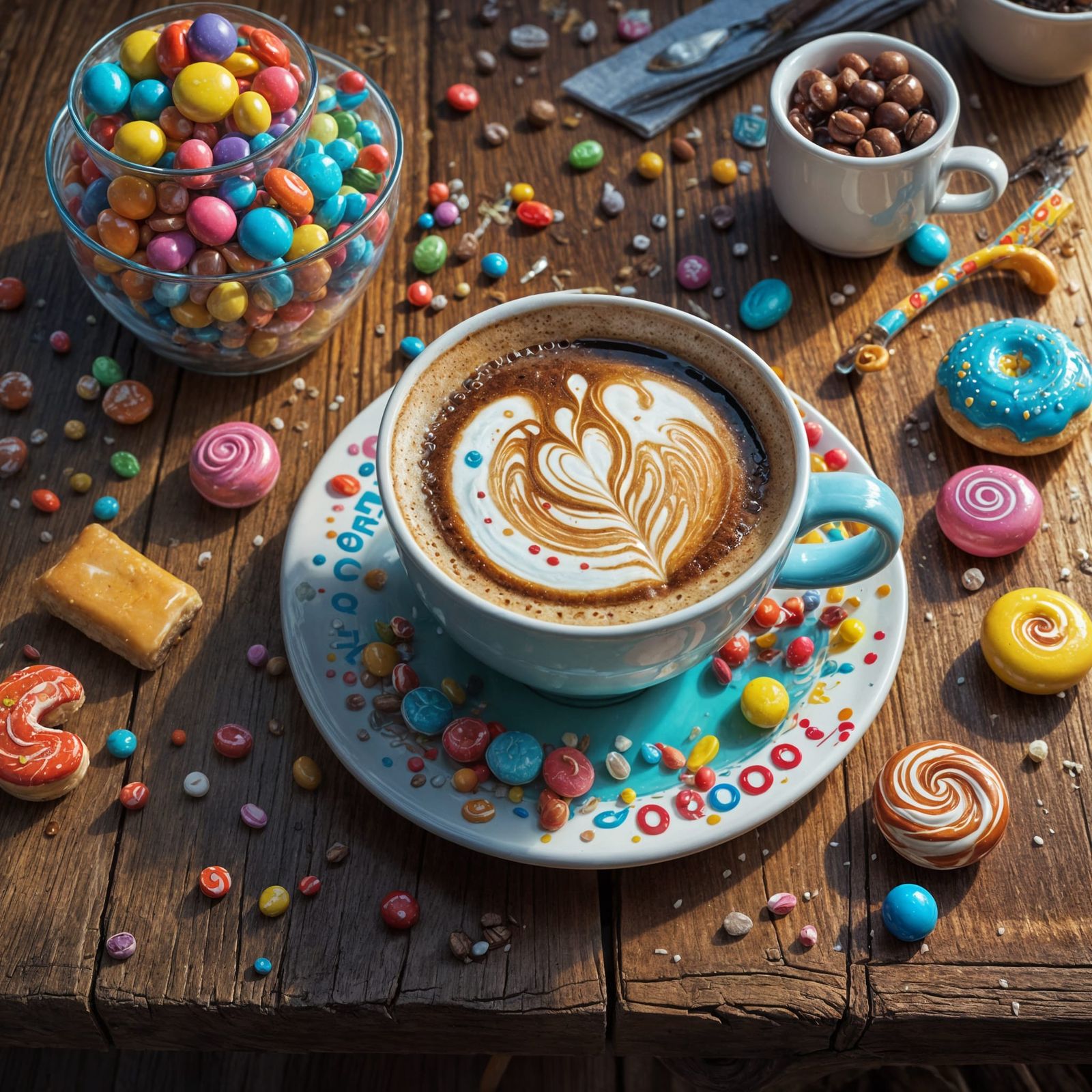 Whimsical Breakfast Scene in Candy Art Style