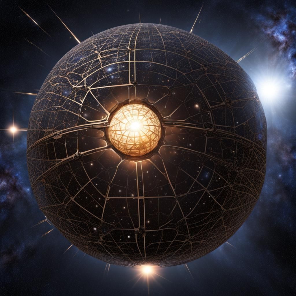 Dyson Sphere Encapsulating a Star in Space