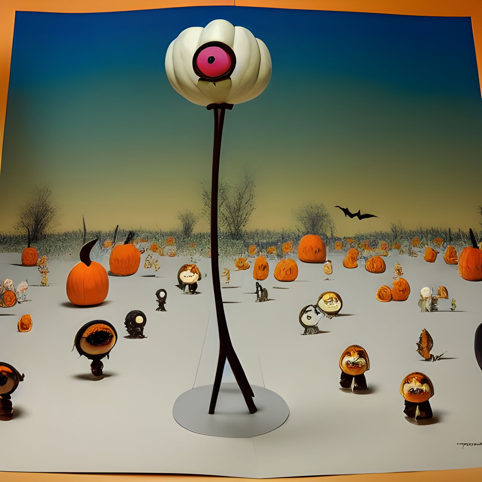 Surreal Paper Garden Dreamscape in Origami Style