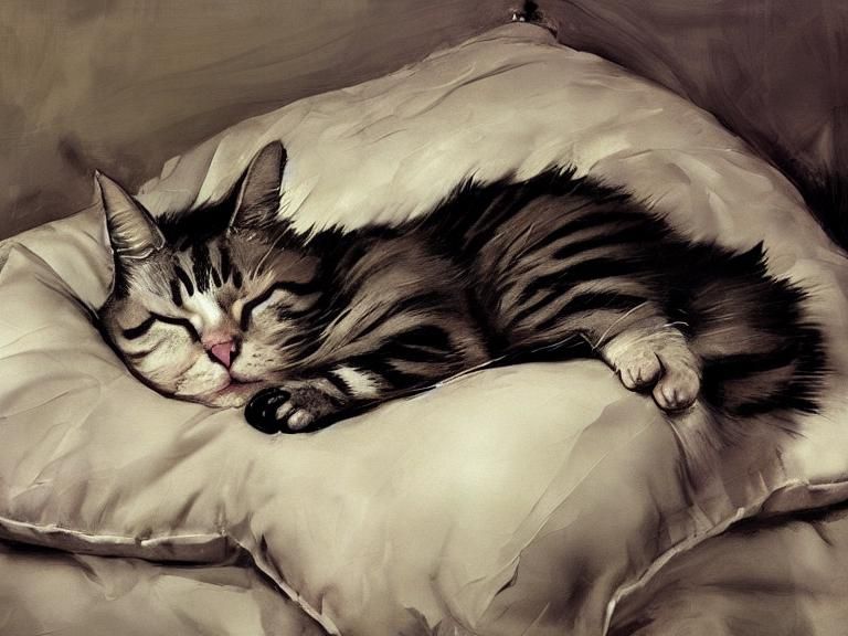 Hyper-Realistic Cat Plotting Mischief as Mixed Media Paintin...