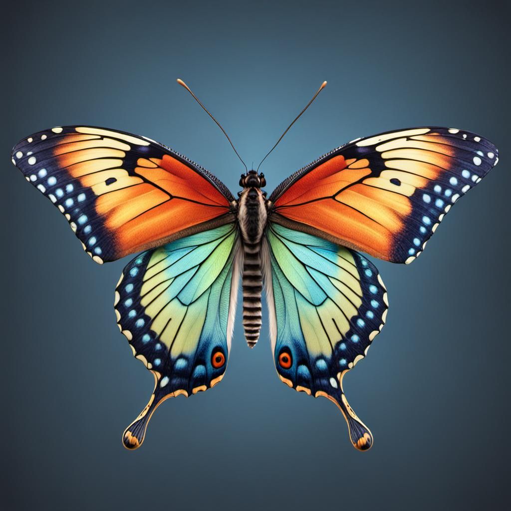 Realistic Butterfly Digital Art with Intricate Details