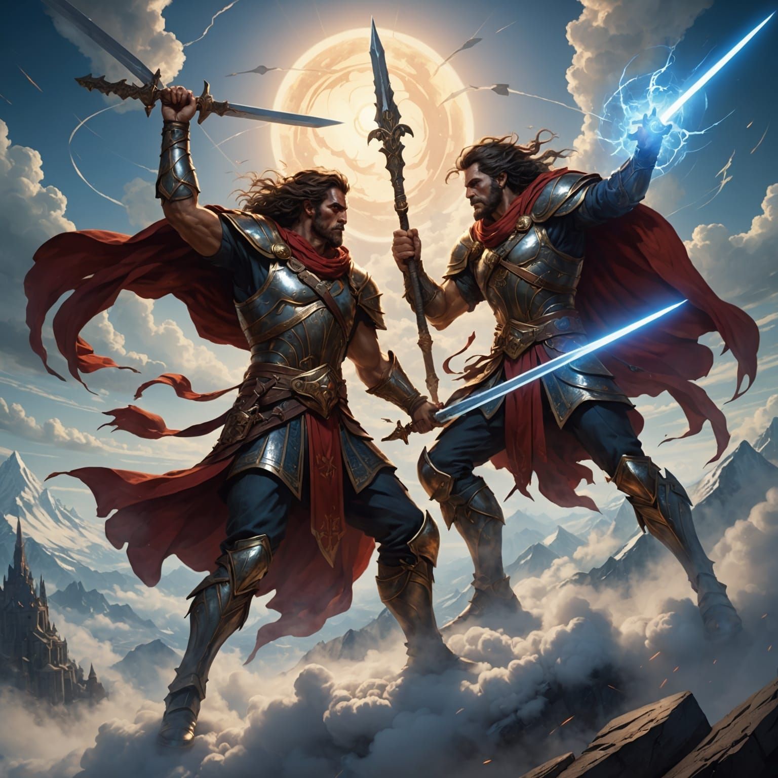 Epic Gods Clash in Lightning Storm