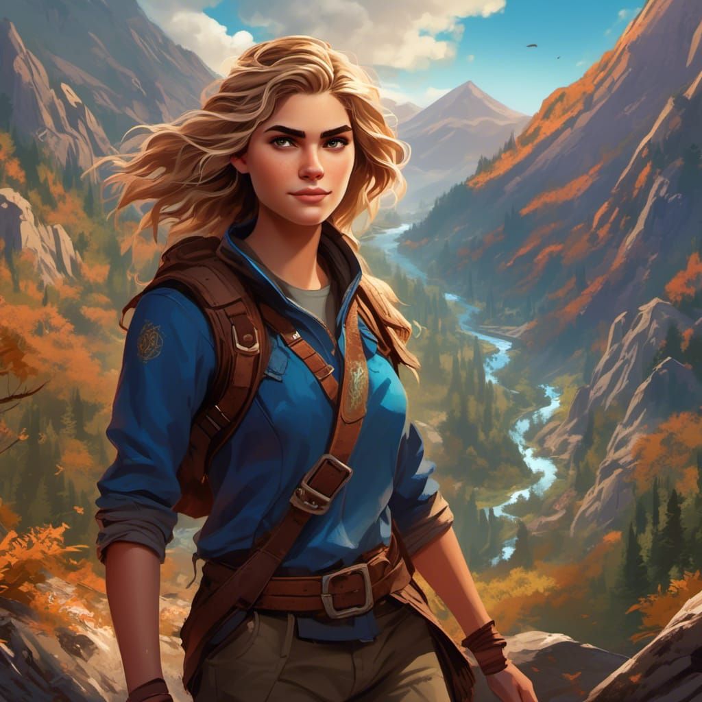 Annabeth Chase Portrait in Detailed Matte Painting Style
