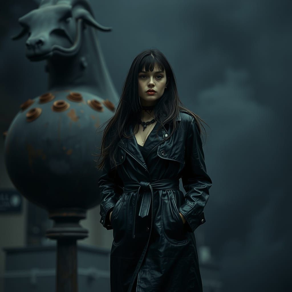 Moody Gothic Fashion Portrait in Urban Decay