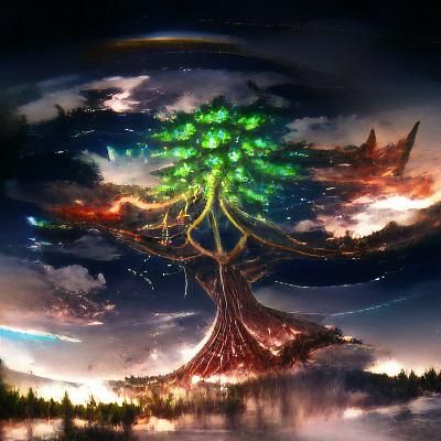 AI Interpretation of Yggdrasil, World Tree