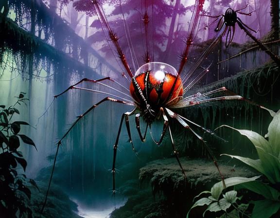 Translucent Water Spider in Amazon Rainforest