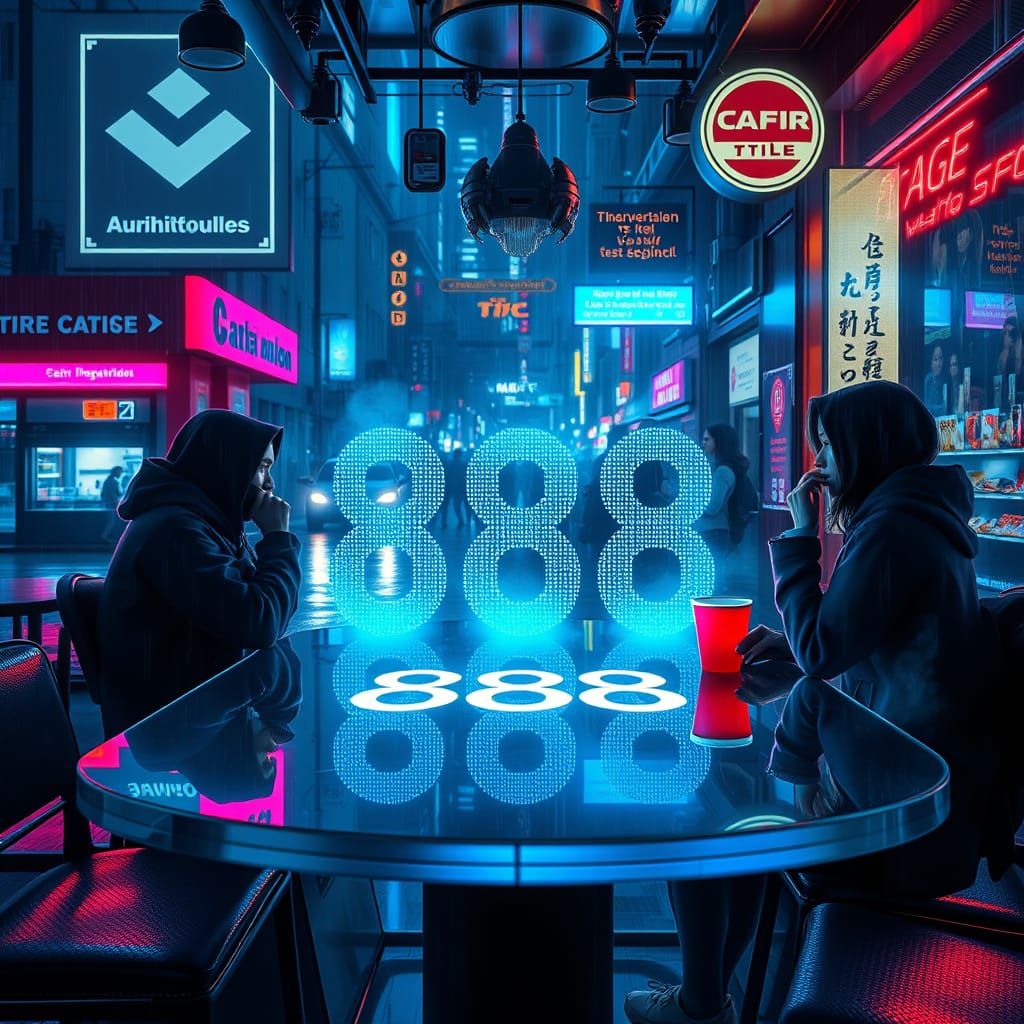 Cyberpunk Café at Midnight: Neon Dreams and Hidden Codes