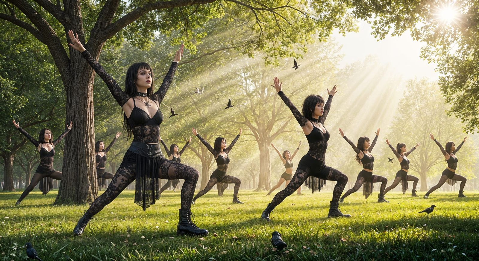 Goth Yoga Group in Sunlit Park