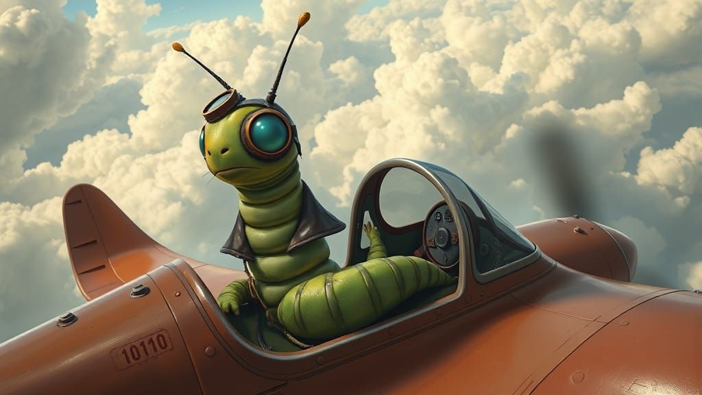 Caterpillar Pilot Flies a Vintage Airplane