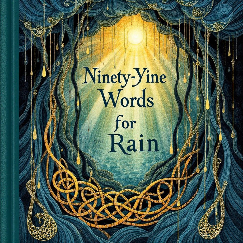 Irish Language Art Book Cover: Rain & Sun Celtic Knots