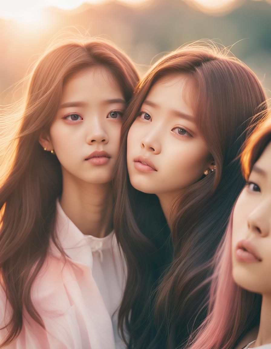 Blackpink in Heaven: Dreamy Watercolor Portrait